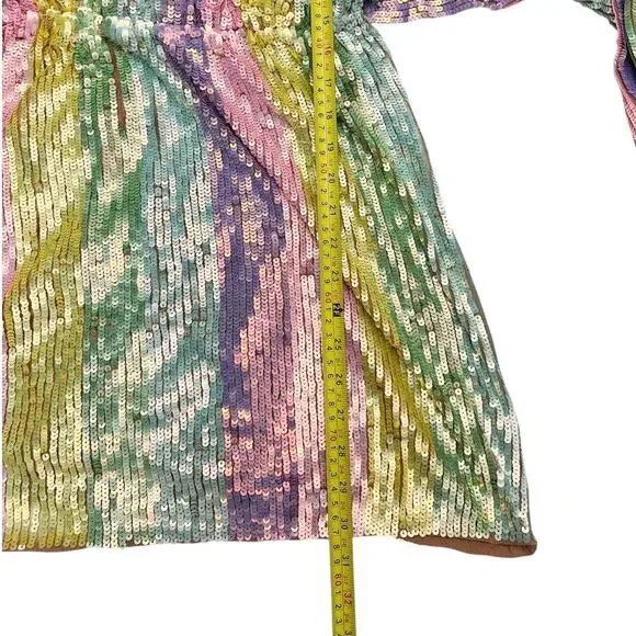 Show Me Your Mumu Wear Me Out Dress in Rainbow Stripe Sequins size Small - Picture 13 of 13